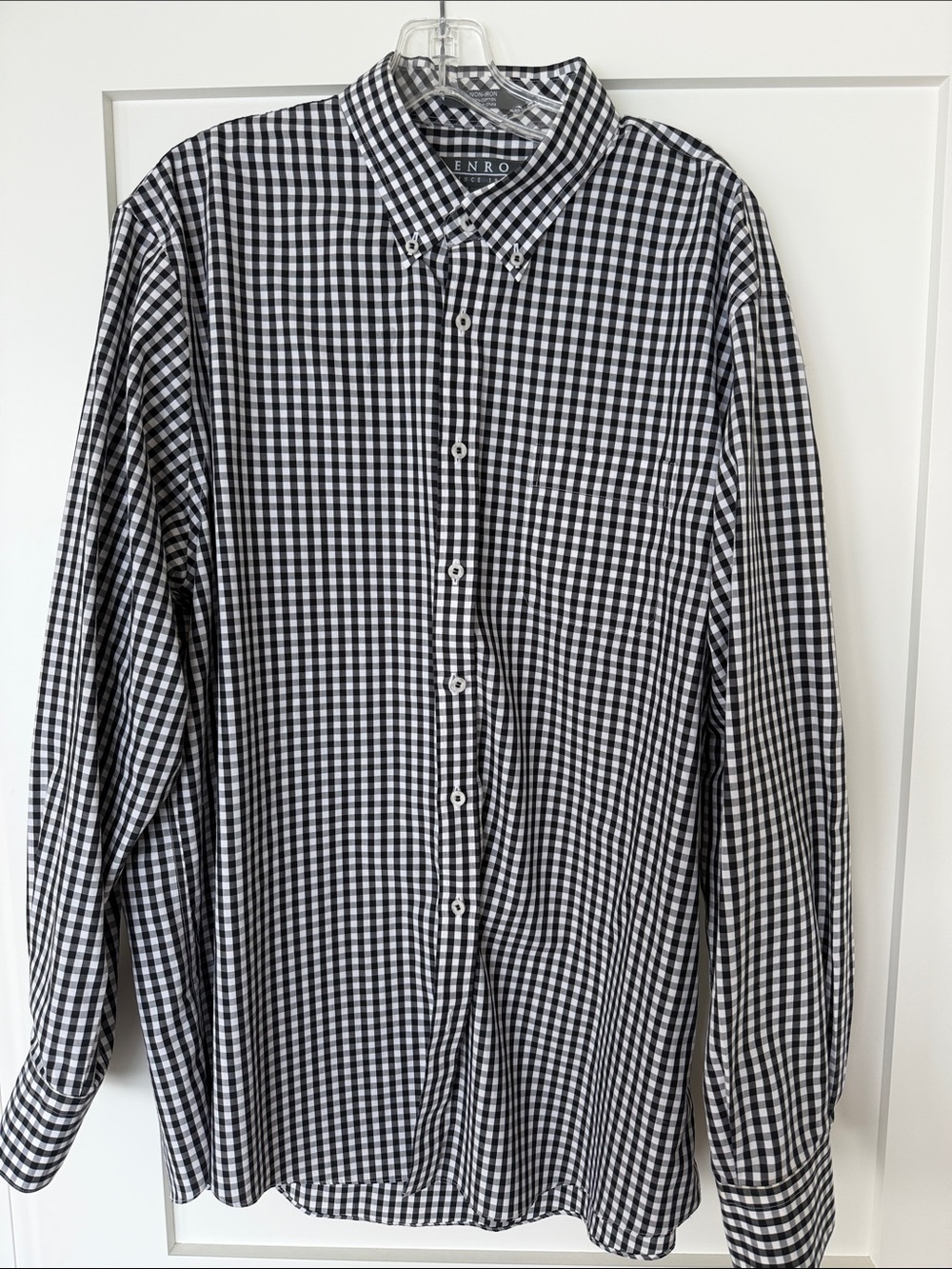 Enro since 1919 Black & White Gingham Button-Down Shirt - Men's